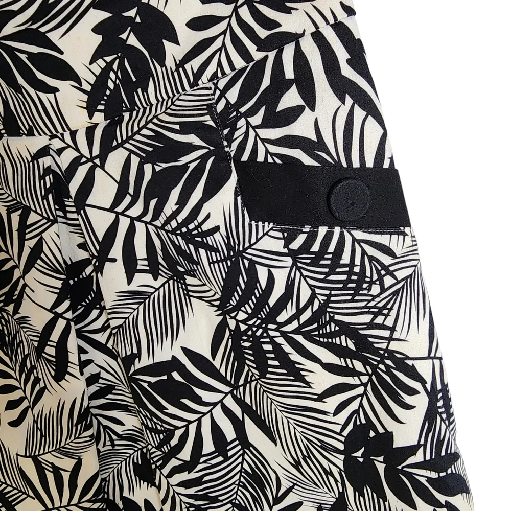 Review short Skirt Black White Floral Pencil size 6 - Picture 4 of 8